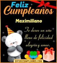 GIF Te deseo un feliz cumpleaños Maximiliano